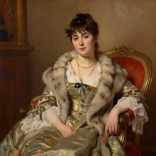 Elegant Classical Oil Portrait Woman