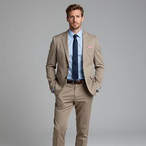 Man in Light Brown Business Casual Suit