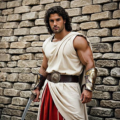 Ancient Greek Warrior with Sword