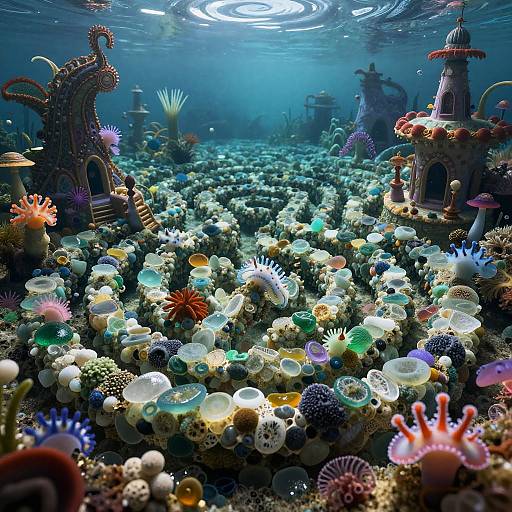 Surreal Underwater Fossilized Labyrinth