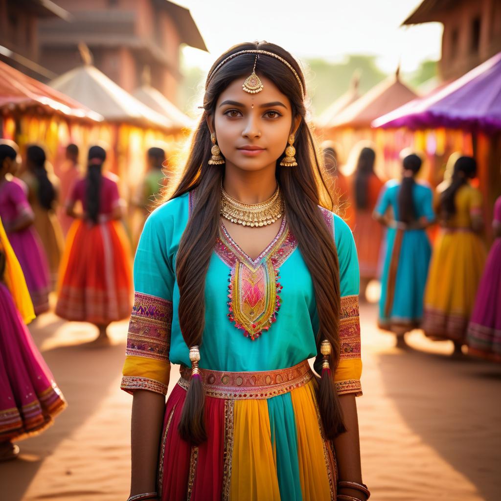 Stunning Indian Girl in Festival Scene