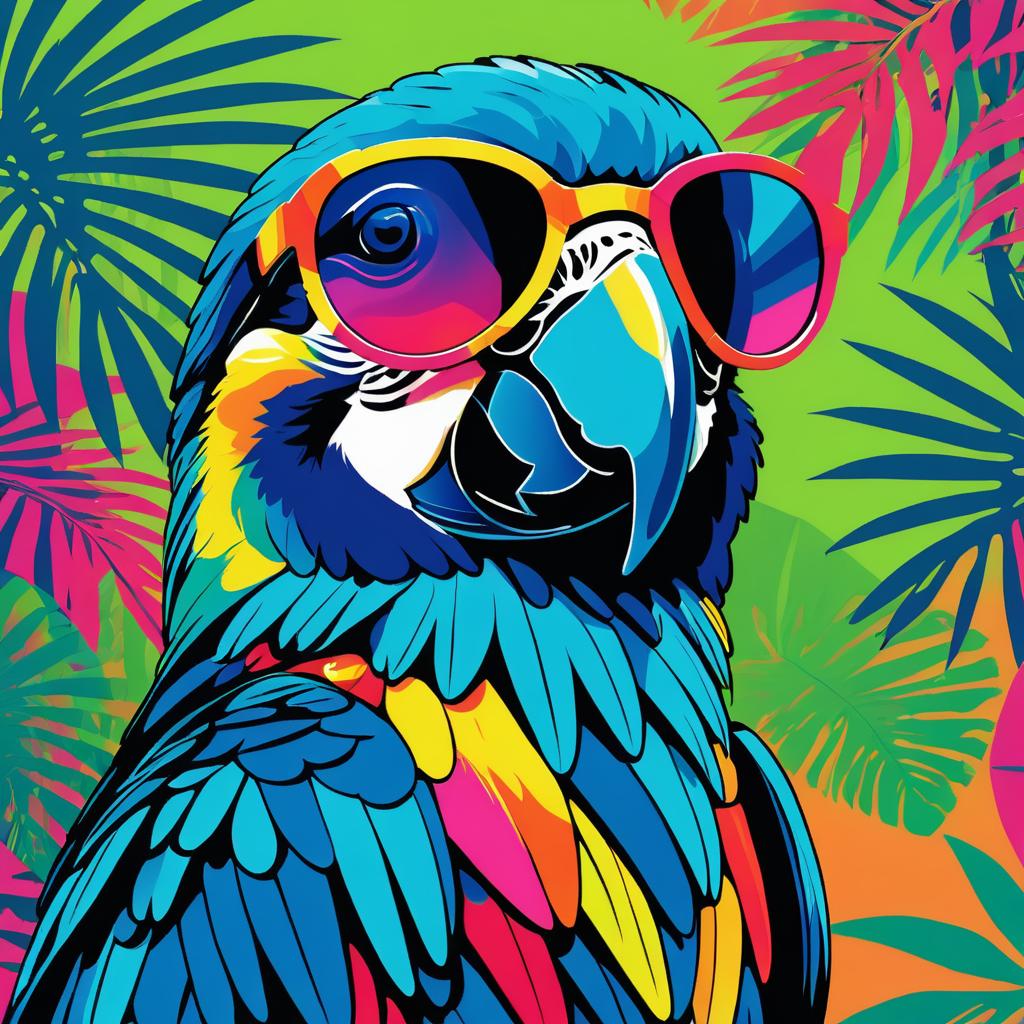 Vibrant Pop Art Parrot in Jungle