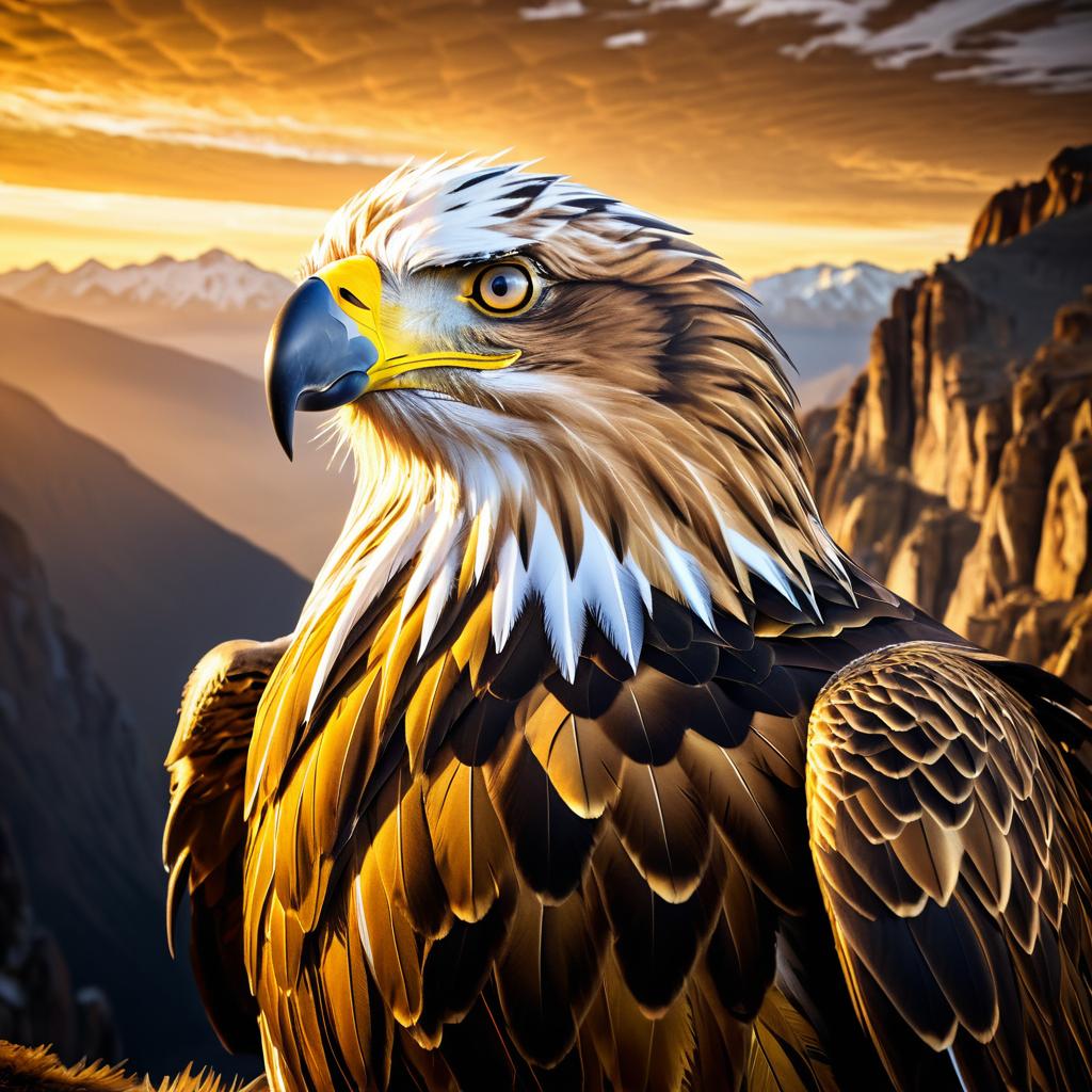 Majestic Eagle in Sunrise Mountain Range