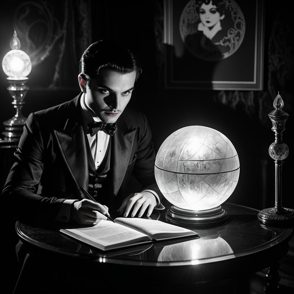 Vampire Author in Noir 1920s Aesthetic