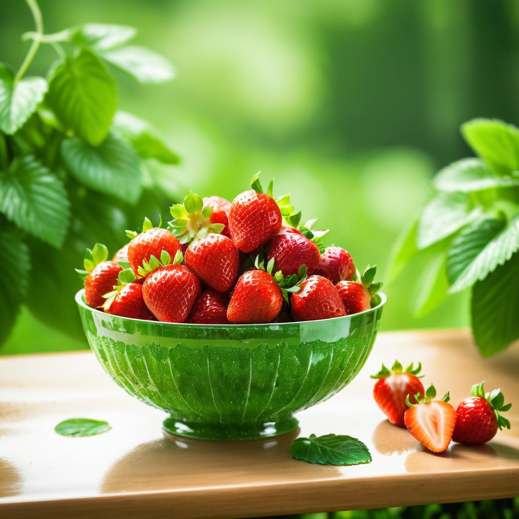 Refreshing Bowl of Glistening Strawberries