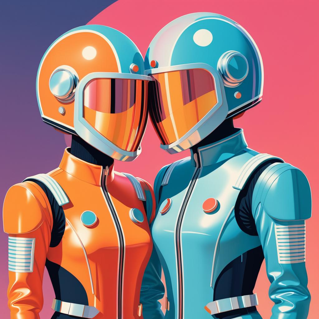 Retro-Futuristic Robot Love Portrait