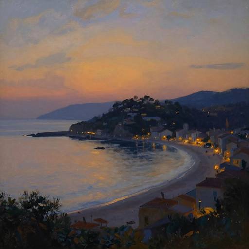 Impressionist Twilight Coastal Vista