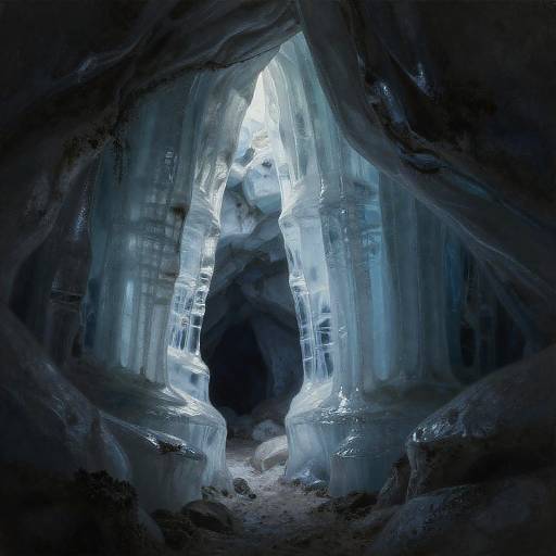 Charcoal Glacier Cave Interior Art
