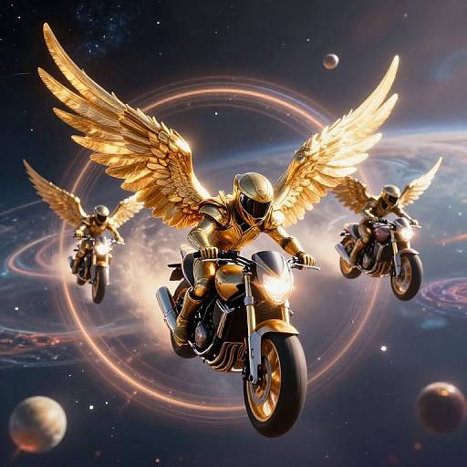 Angelic Riders on Cosmic Motorcycles