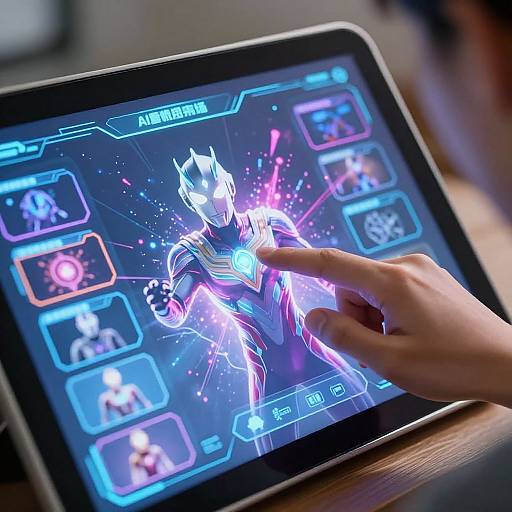 Futuristic AI Superhero Creation Interface