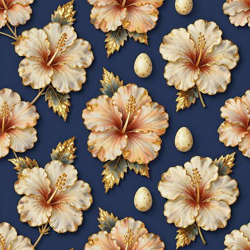 Royal Indigo Floral Wallpaper Design