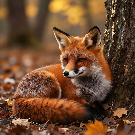 Whimsical Fox-Cat Hybrid in Woodland