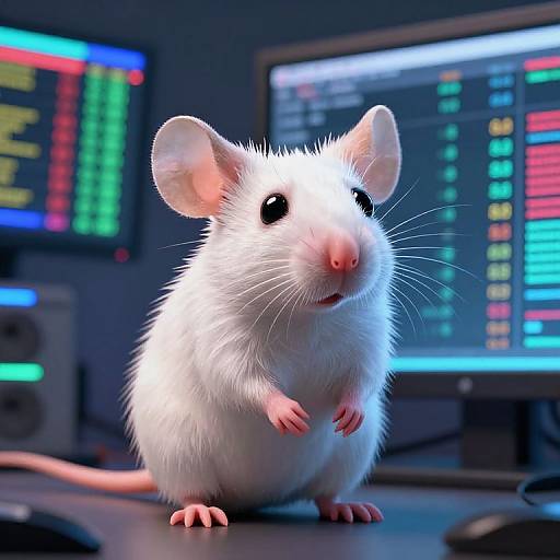 Cute Mouse on Stock Market Monitor