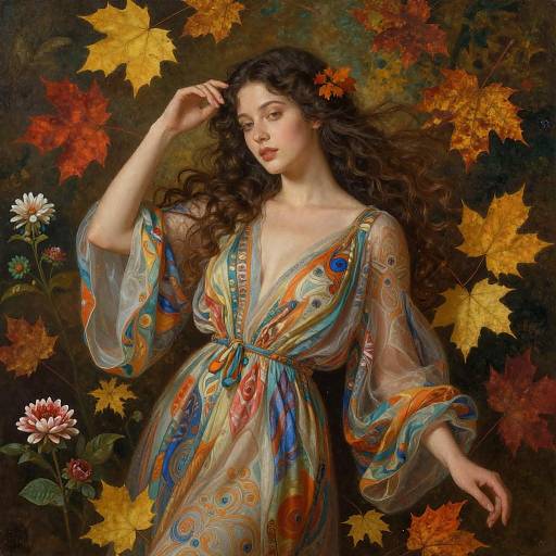 Enchanting Woman in Autumn Aura