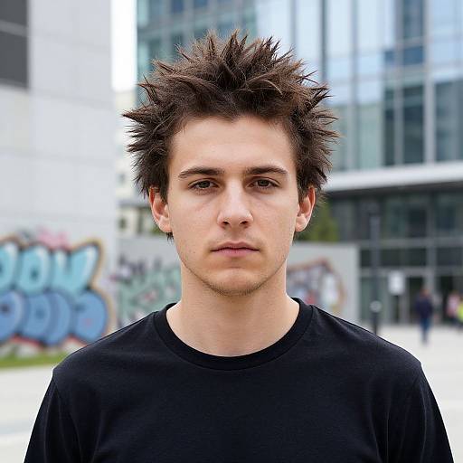 Confident European Man with Spiky Hair