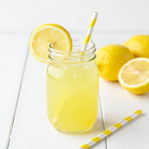 Bright Lemonade in Glass Jar