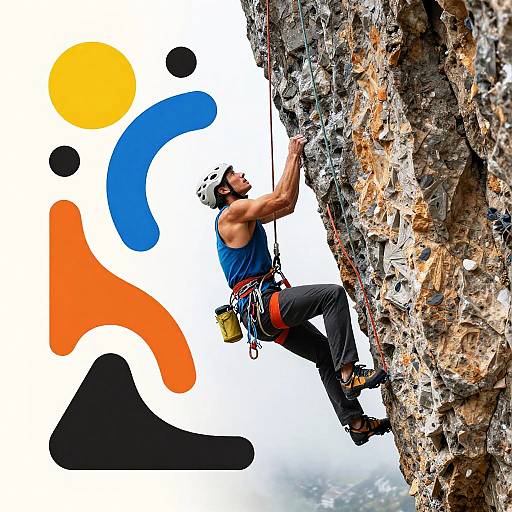 Vibrant Mountain Climbing Body Art