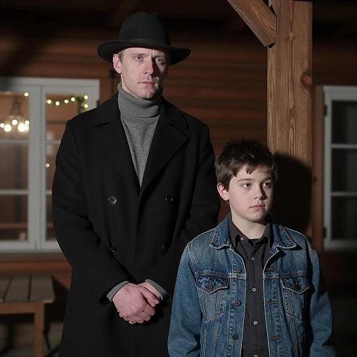 Serene Portrait in a Dim Wooden Setting