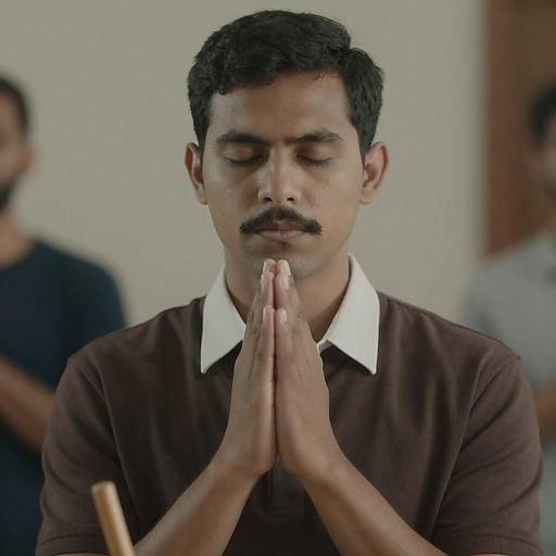 Solemn Man in Prayerful Pose