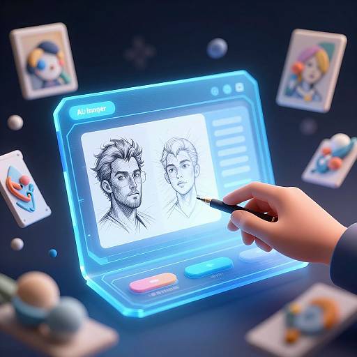 Futuristic AI Art Changer Interface