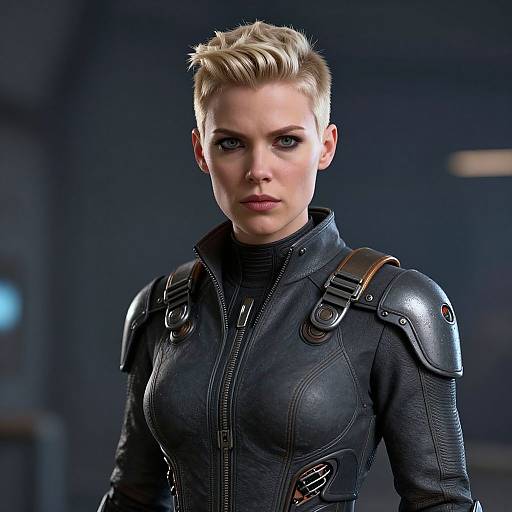 Stoic Butch Blond Engineer in Atompunk