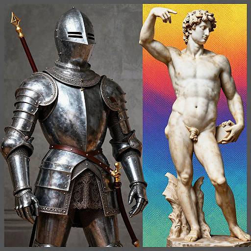 Renaissance Knight with Pop Art Flair