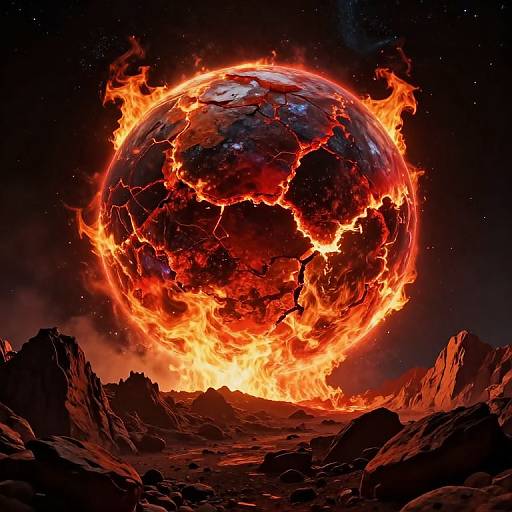 Erupting Fiery Alien Planet