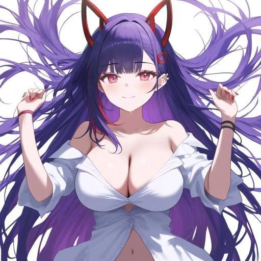 Illustration of Akuma nihmune, indie virtual youtuber in the style of Kisetsu