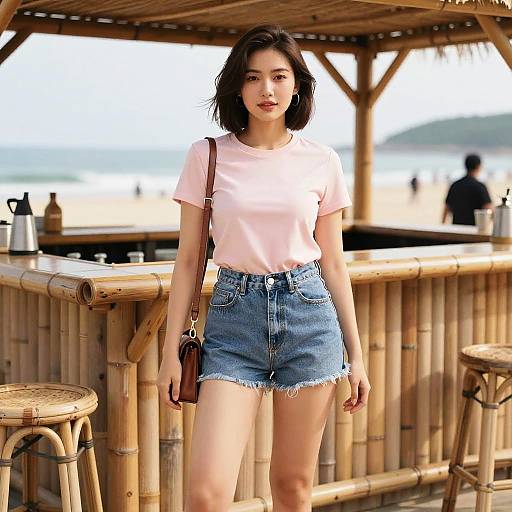 Pear-Shaped Woman at Beach Bar