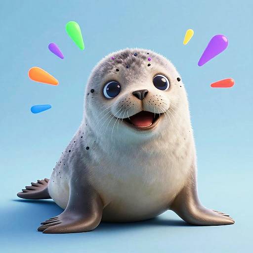 Realistic 3D Pixar-Style Baby Seal