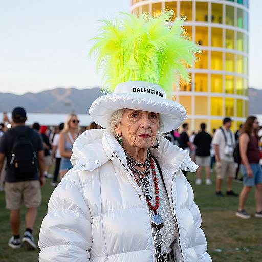 Elderly Woman in Avant-Garde Fashion