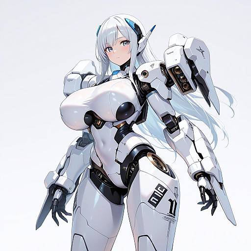 Ultra-Detailed Mecha Musume in White