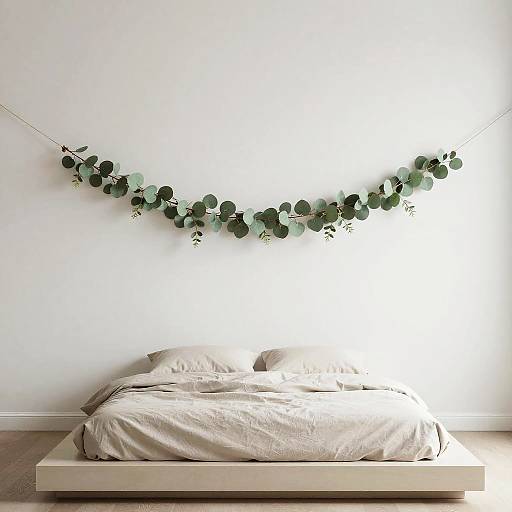Modern Minimalist Bedroom with Garland