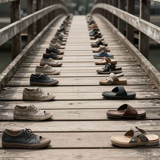 Footsteps Bridge Connecting Historical Moments