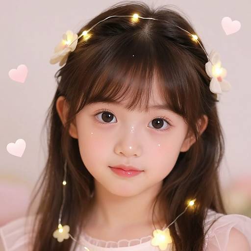 Kawaii Little Girl with Soulful Eyes