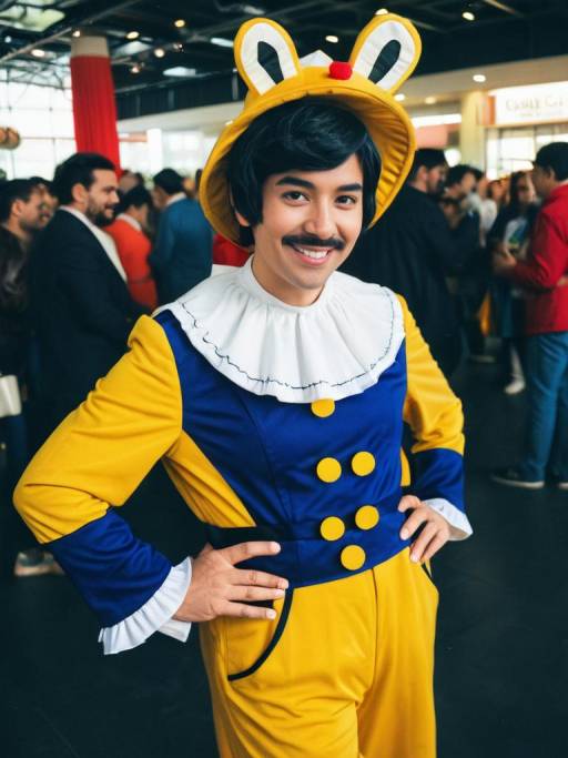 Person in Yellow and Blue Show Character Costume