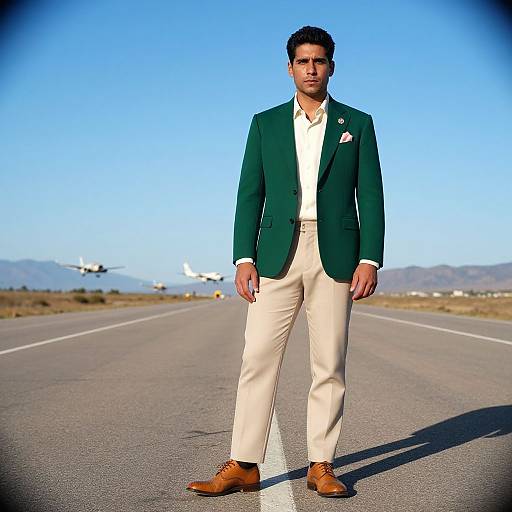 Stylish Man on Runway Horizon