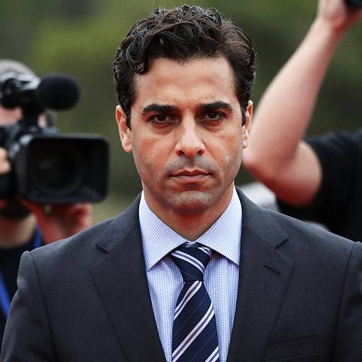 Serious Man in Dark Suit Portrait