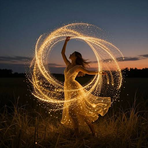 Ethereal Golden Orb Dance