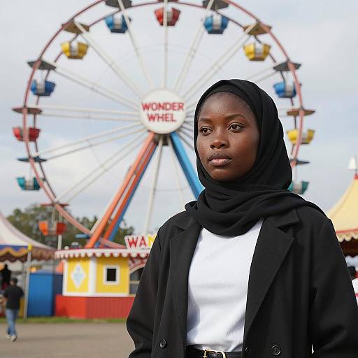 Vibrant Carnival Scene with African Woman