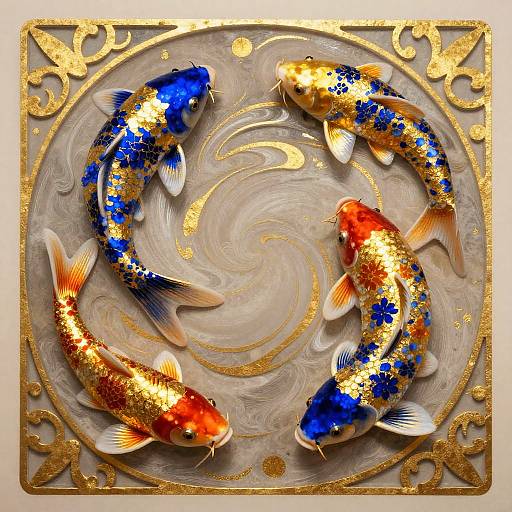 Kinetic Art Nouveau Koi Fish