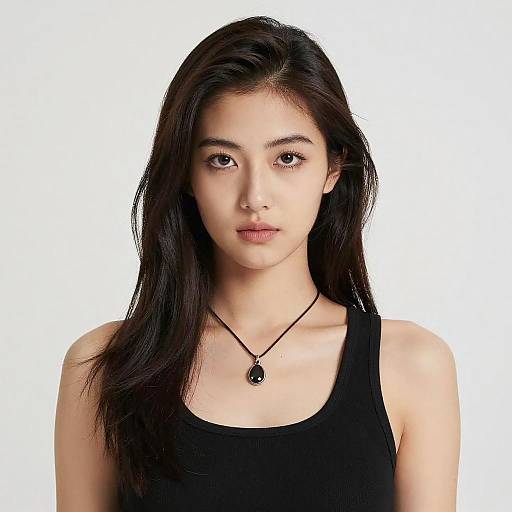 Portrait of Young Woman in Black Tank Top