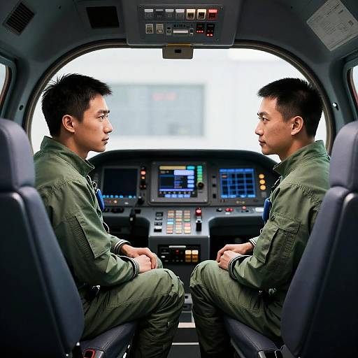 Two Astronauts in Serious Space Cockpit