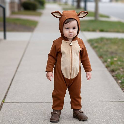 Toddler in Brown Fawn Costume