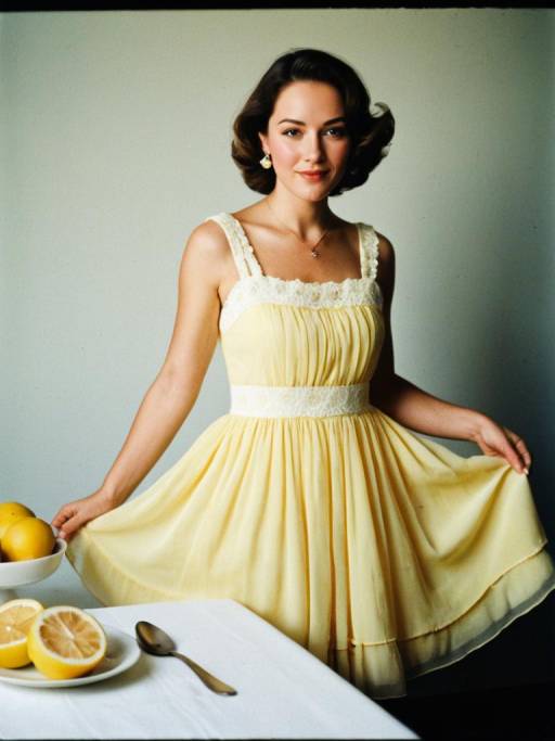 Woman in Lemon Chiffon Dress