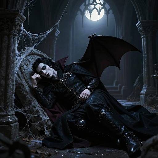 Tranquil Gothic Vampire Resting Scene