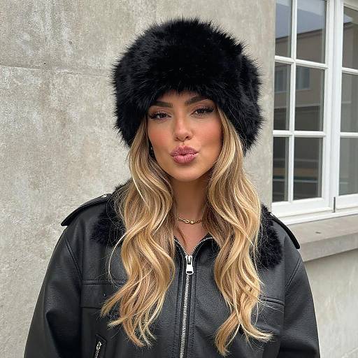 Stylish Woman by Concrete Wall