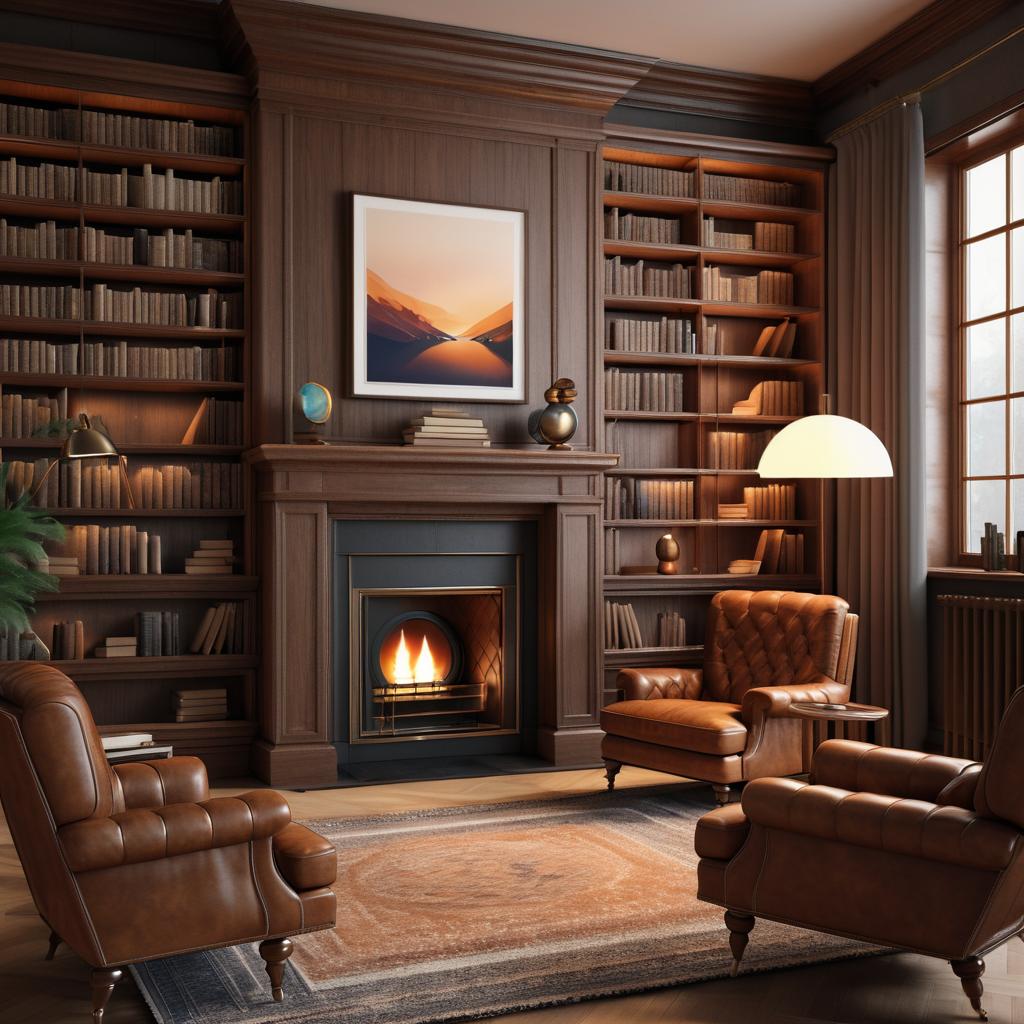 Cozy Library with Vintage Aesthetics