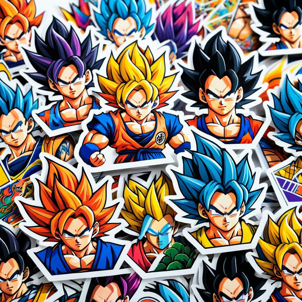 Japanese Style Goku and Vegeta Sticker Pack