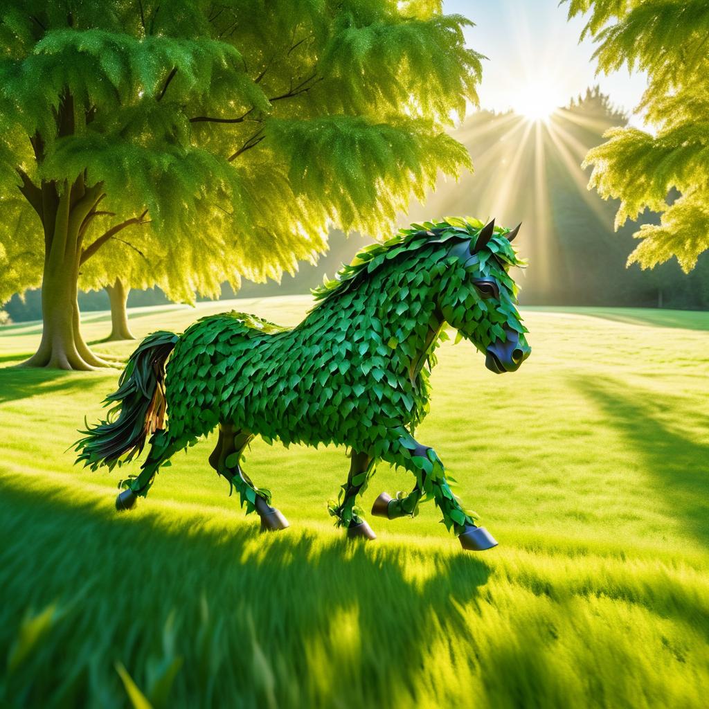 Cinematic Leaf Centaur in Sunlit Meadow